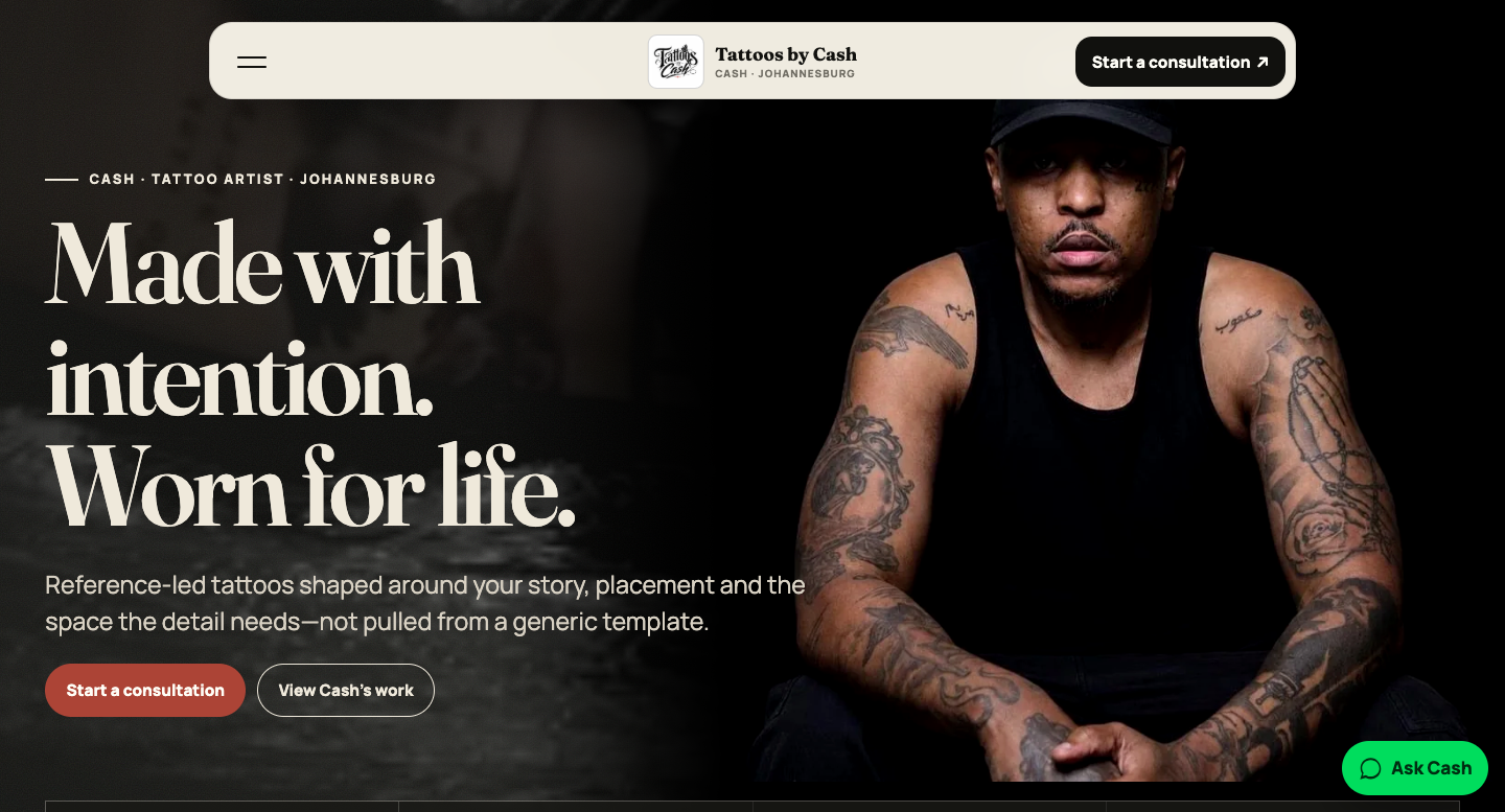 Full Tattoos by Cash homepage preview
